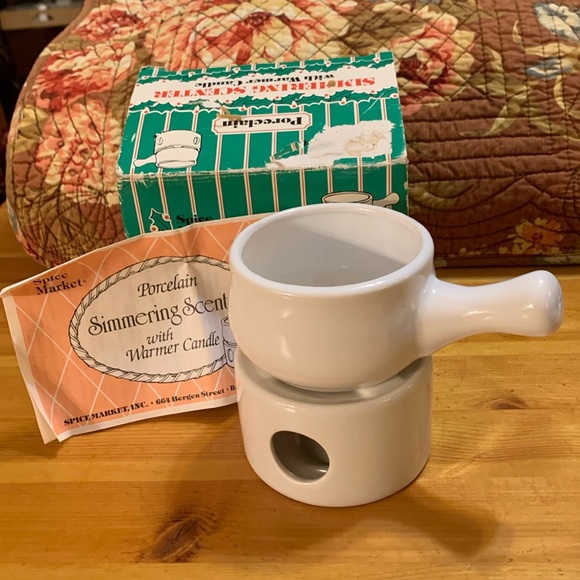 Vintage Spice Market Porcelain Simmering Scenter with warmer candle, NIB - Picture 1 of 9